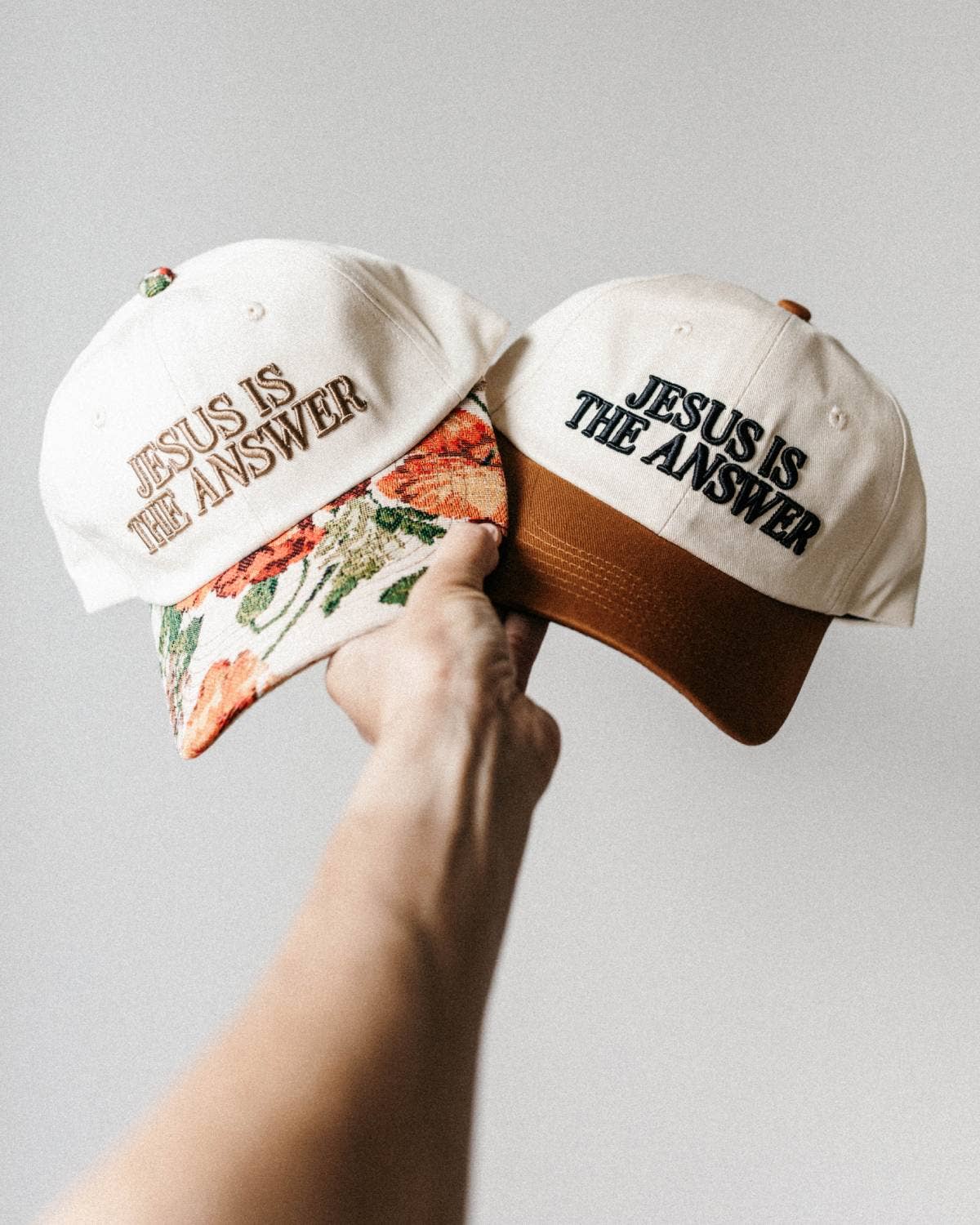 Jesus is the Answer - Low Profile Baseball Hat Floral
