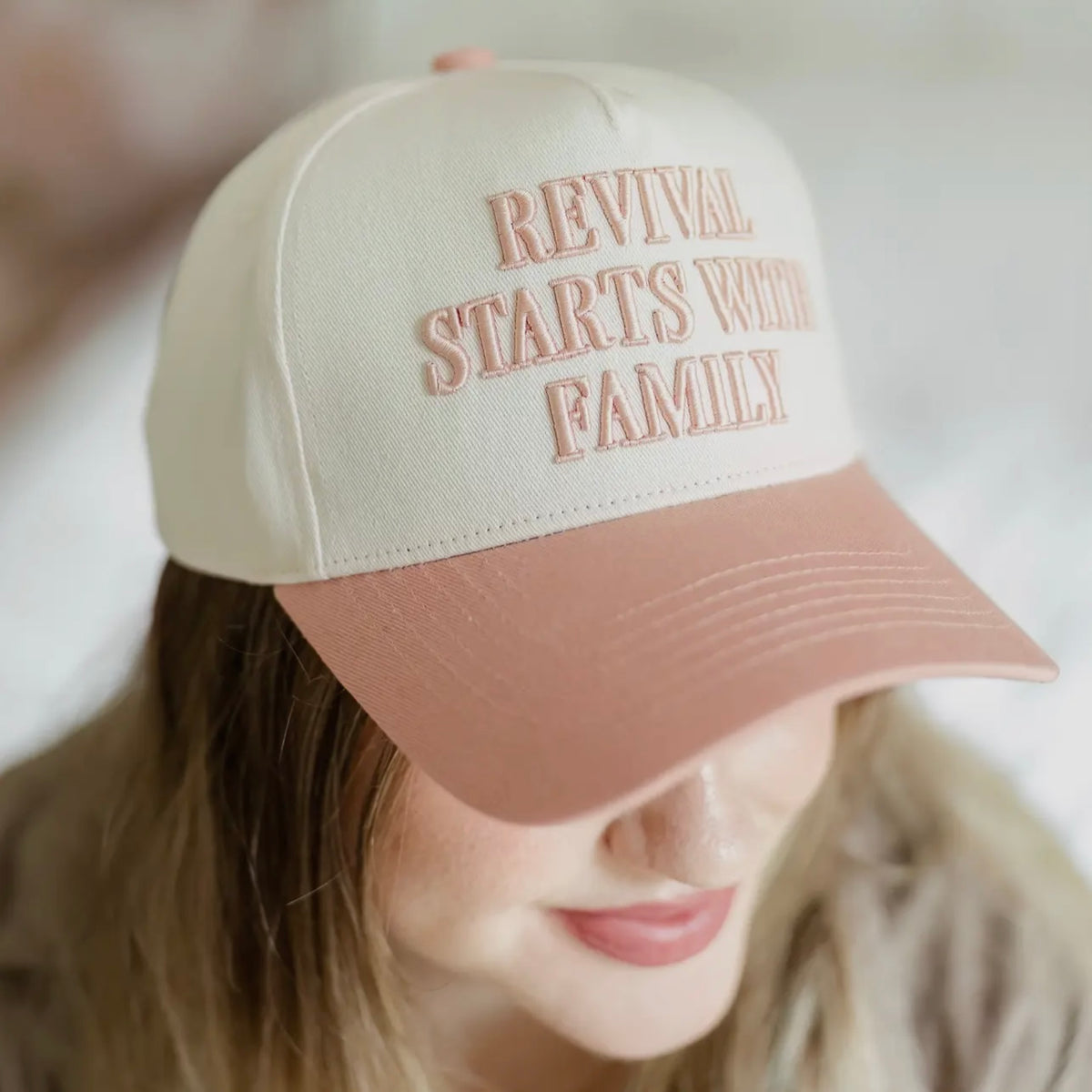 ‘Revival Starts With Family’ - Puff Embroidered Trucker Hat