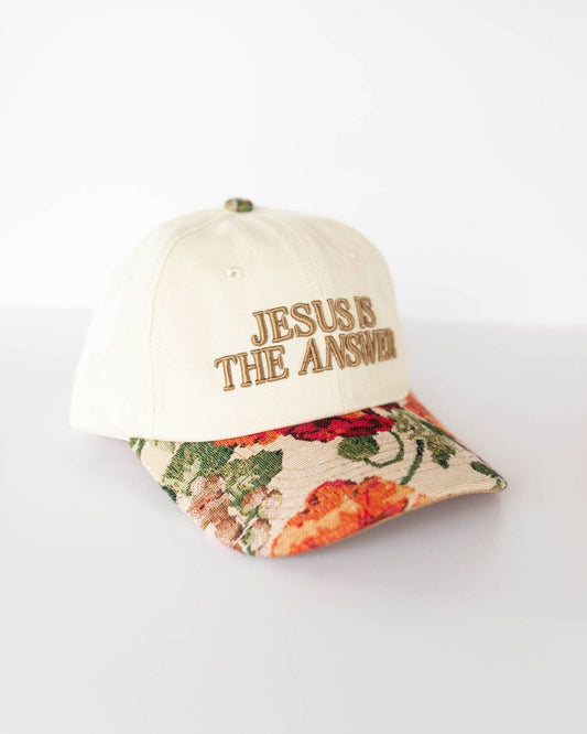 Jesus is the Answer - Low Profile Baseball Hat Floral