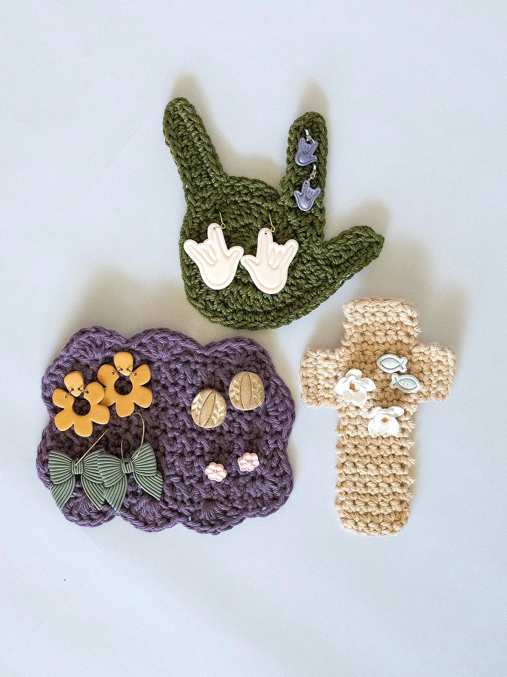 Crochet Studs/Earrings Display image 1