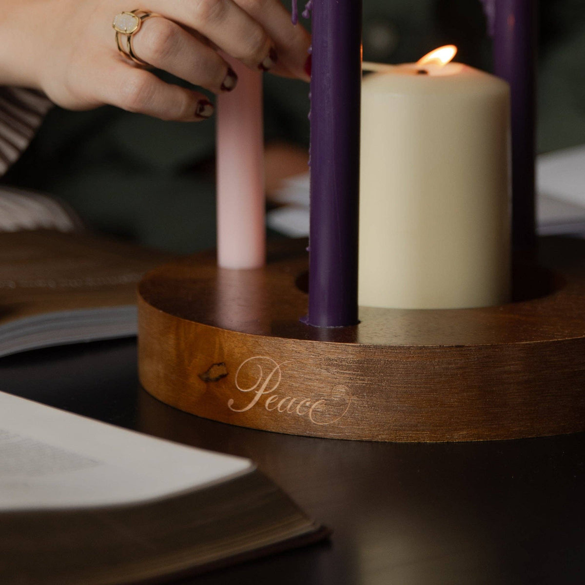 Wooden Advent Candle Ring