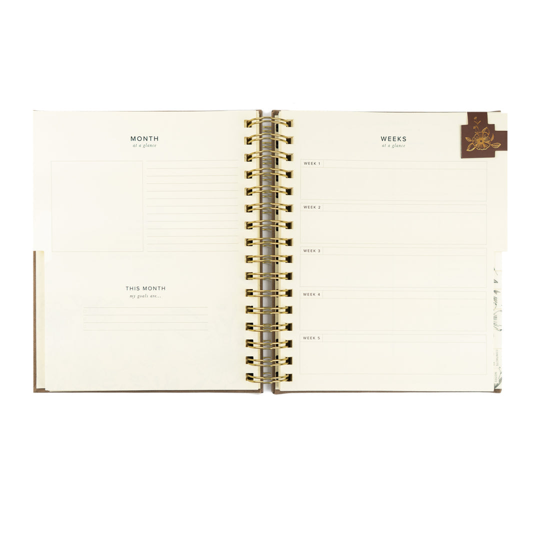 12-Month Undated Spiral Planner: Marlo