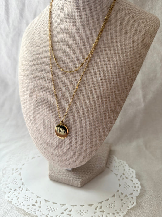 Classic Circle Pendant Layered Necklace - Personalization