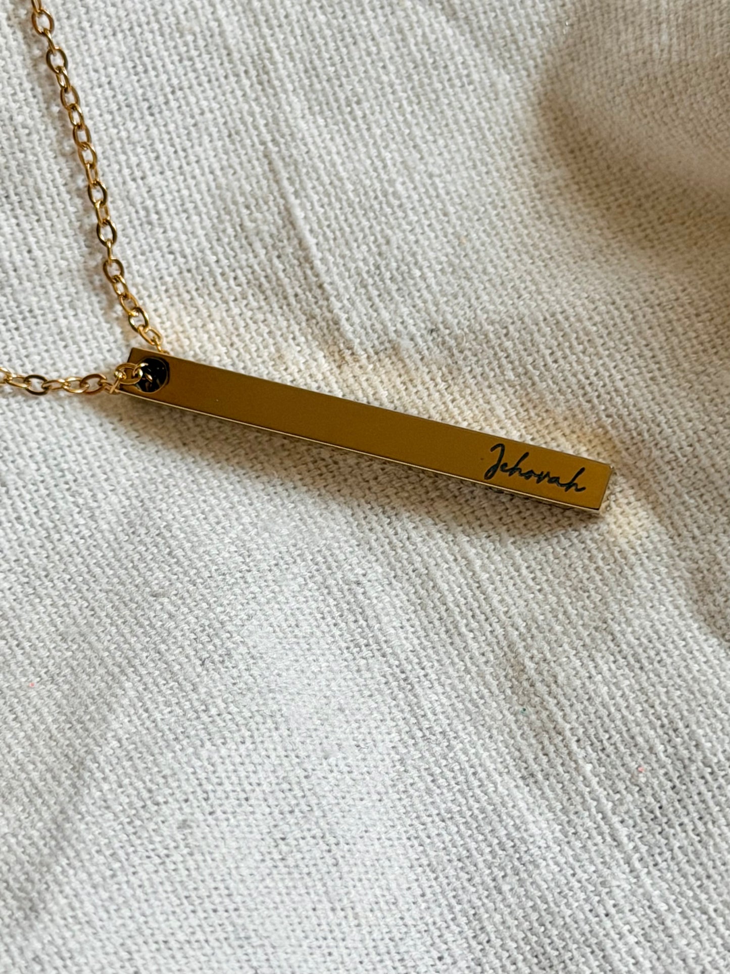 Women’s Vertical Bar Necklace - Personalization