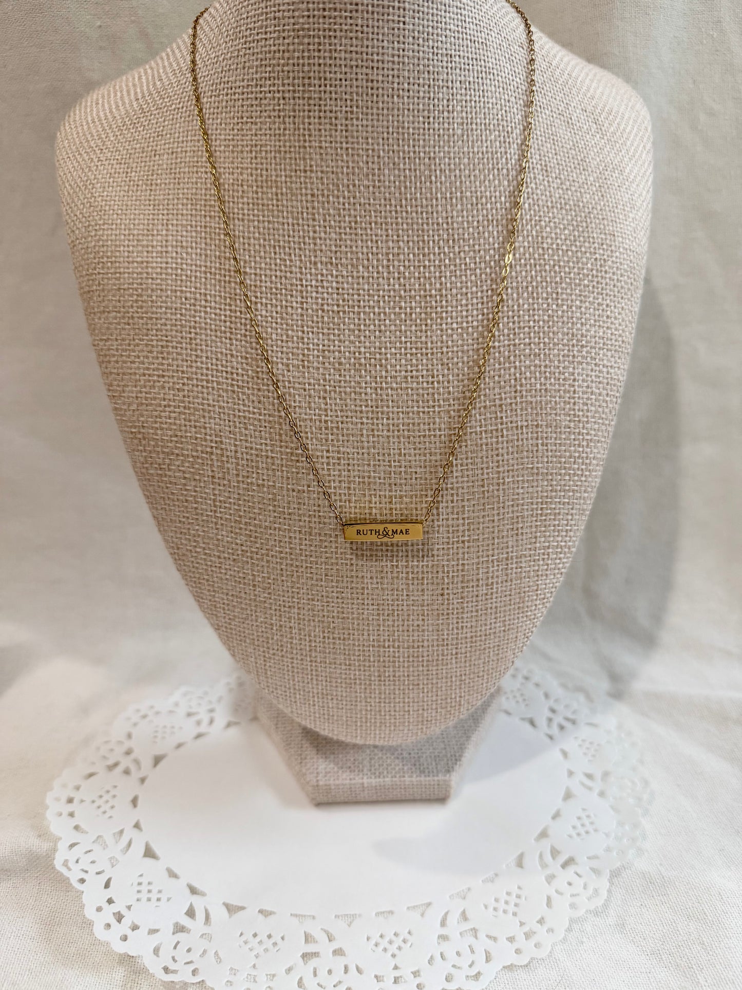 Horizontal Mini Bar Necklace - Personalization