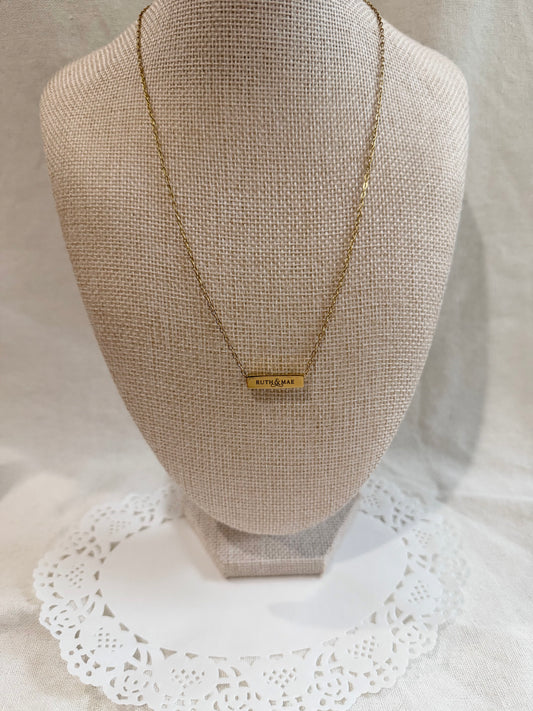 Horizontal Mini Bar Necklace - Personalization