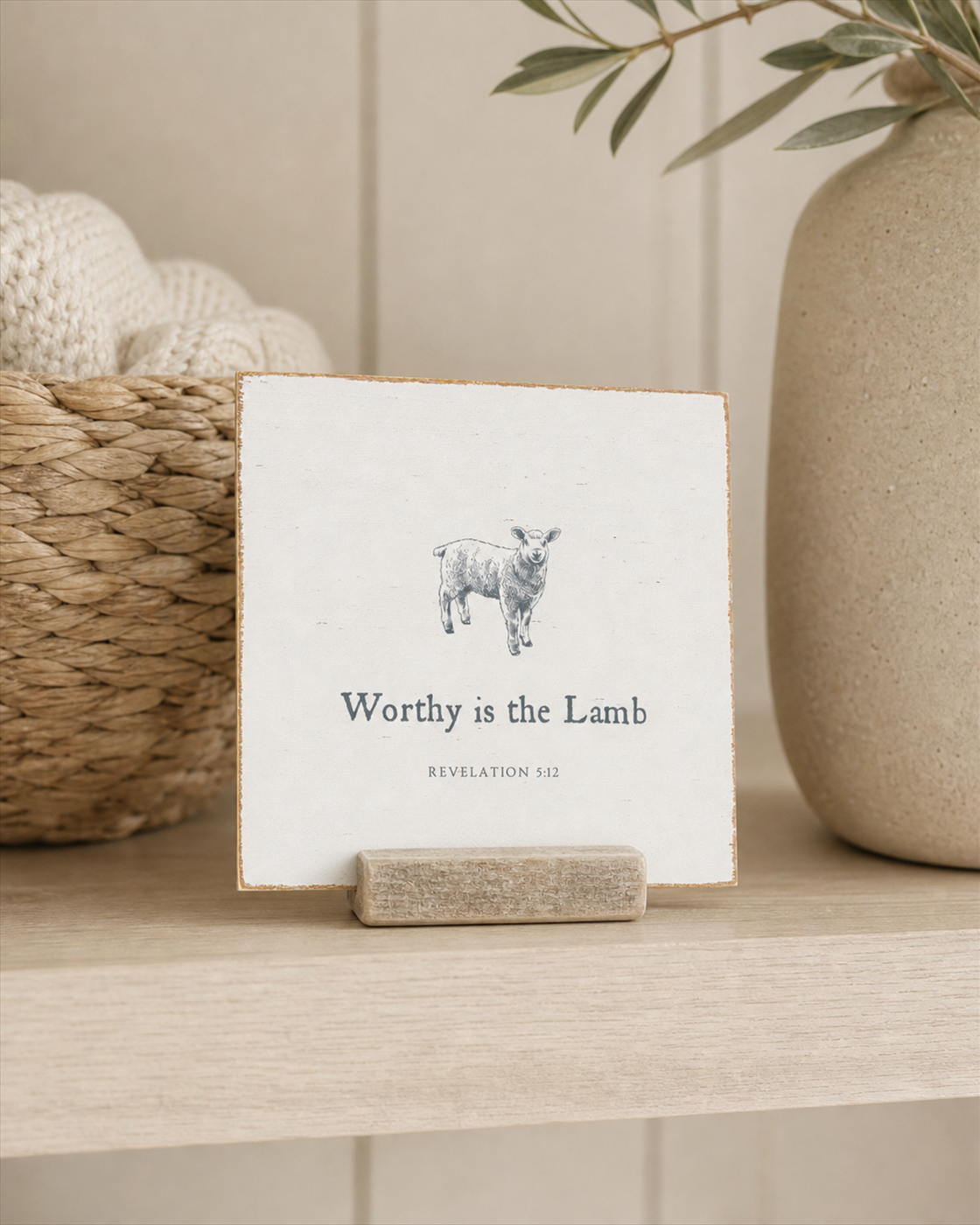 Worthy is the Lamb | 4 x 4" Christian Home Decor