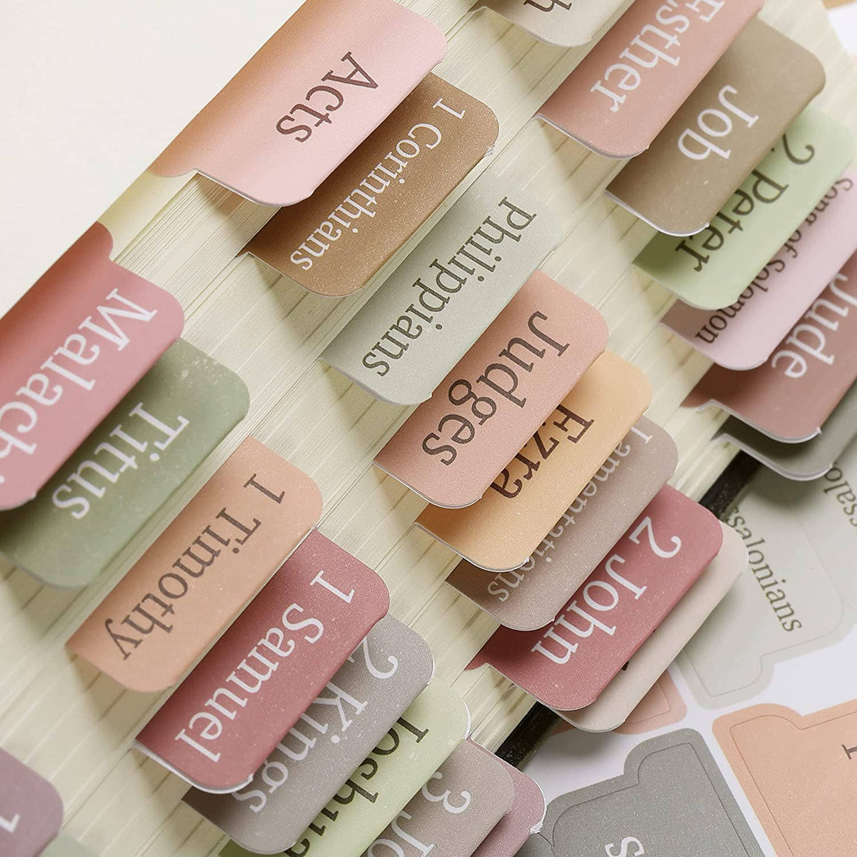 Bible Tabs, 75 Laminated Tabs for Women and Men