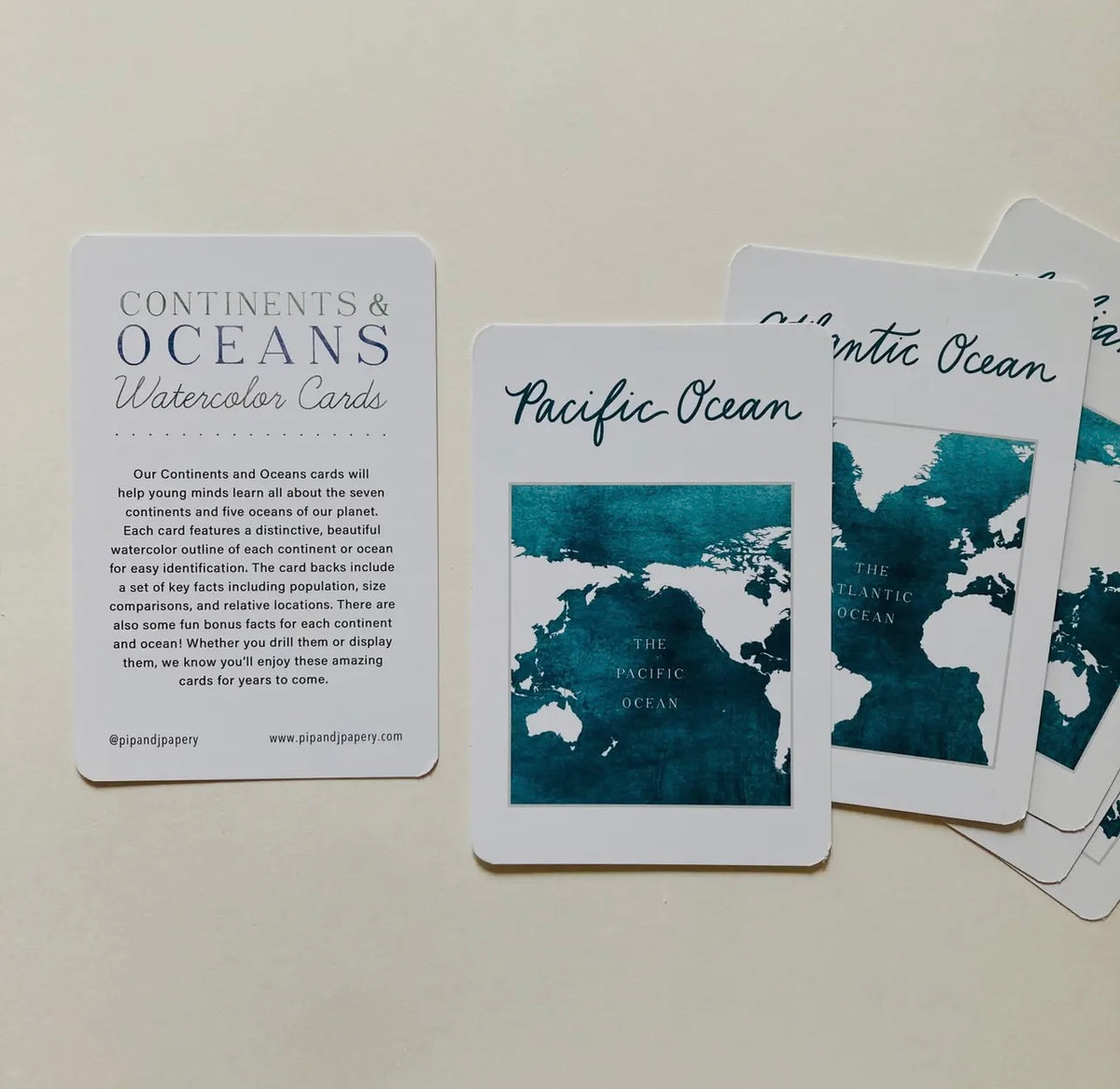 Continents & Oceans Watercolor Cards image 4