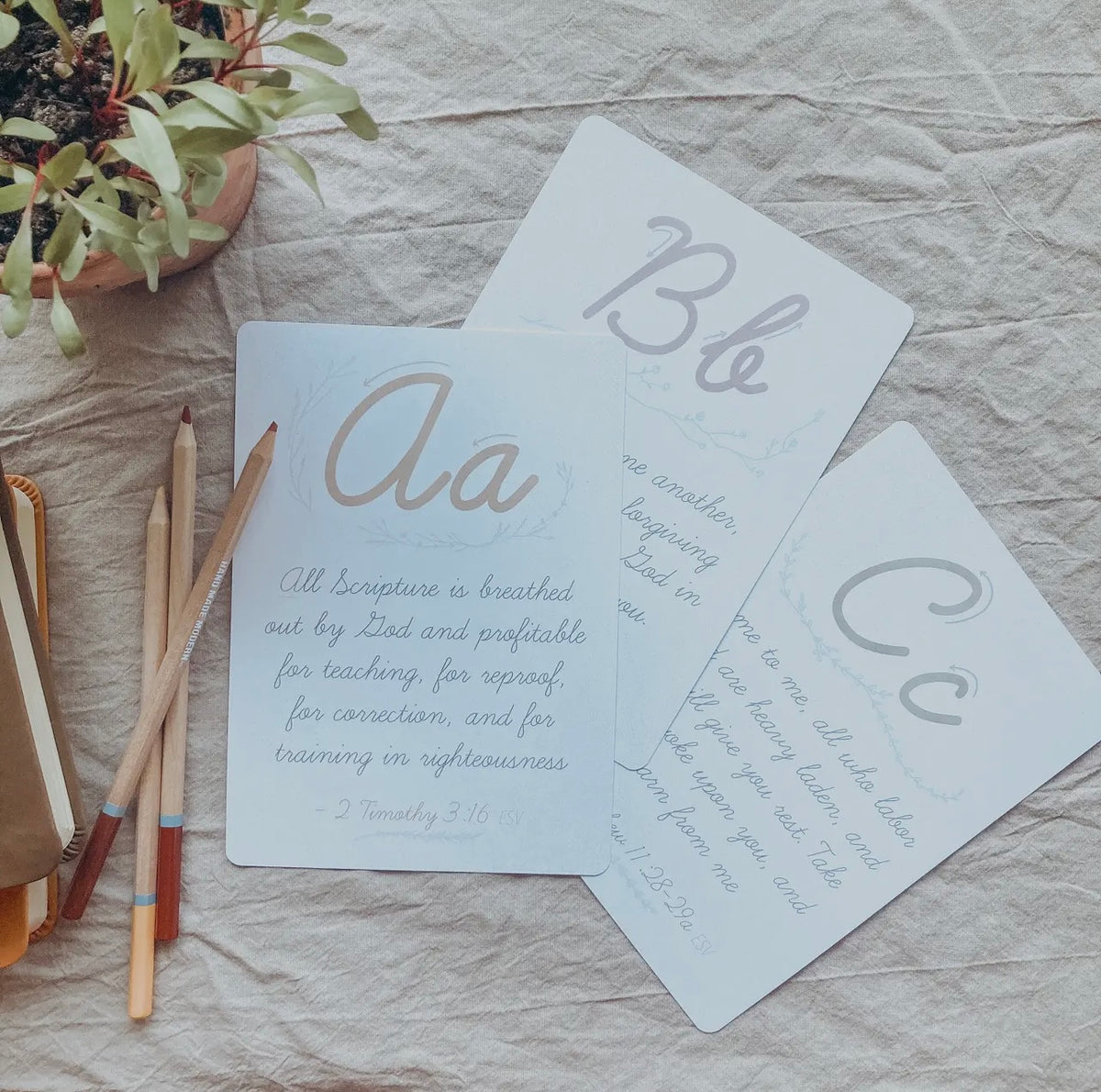 Cursive ABC Scripture Memorization Cards image 0
