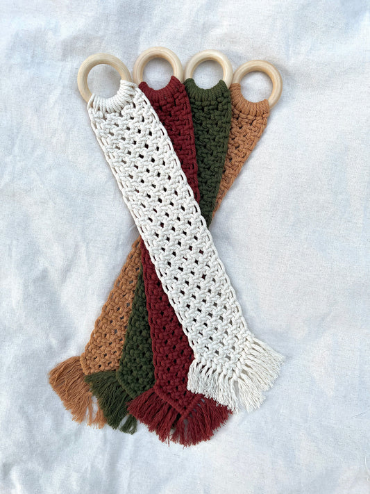Skinny Macramé Hanging Jewelry Storage image 1