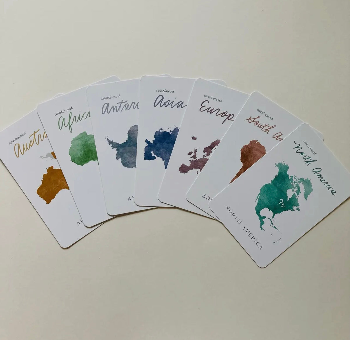 Continents & Oceans Watercolor Cards image 1
