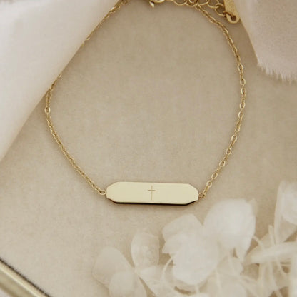 Stamped Cross: All Glory Be to Christ Bracelet