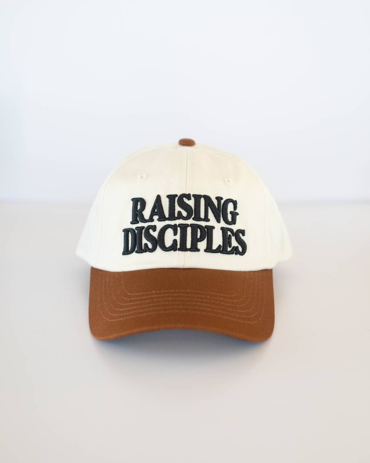 Raising Disciples Low-Profile Baseball Hat - Brown, Black, & Off-White