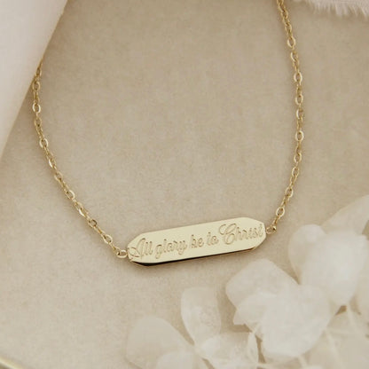 Stamped Cross: All Glory Be to Christ Bracelet