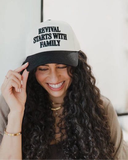 ‘Revival Starts With Family’ - Puff Embroidered Trucker Hat
