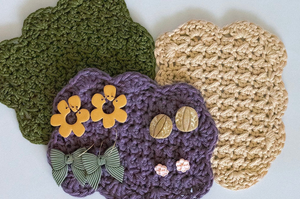 Crochet Studs/Earrings Display image 4