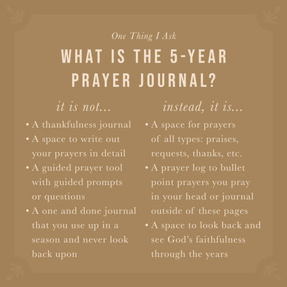 One Thing I Ask 5-Year Prayer Journal: Versailles