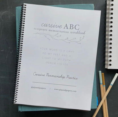 Cursive ABC Scripture Memorization Workbook image 0