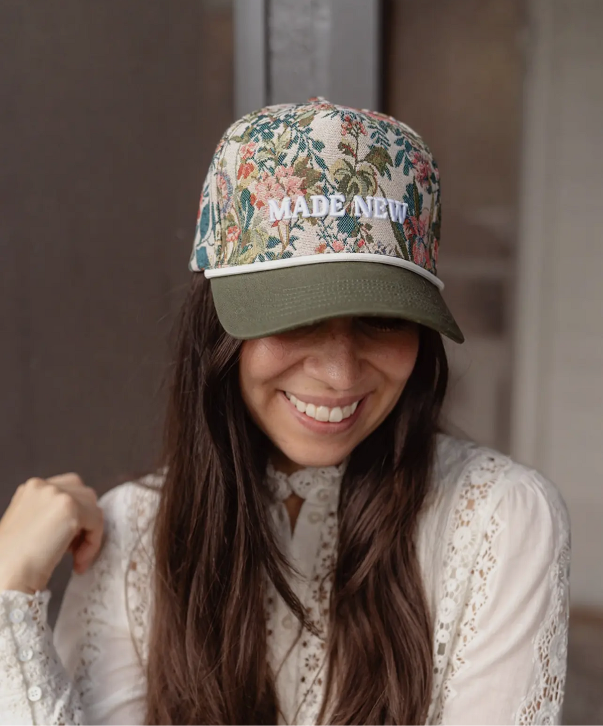 ‘Made New’ - Floral Trucker Hat