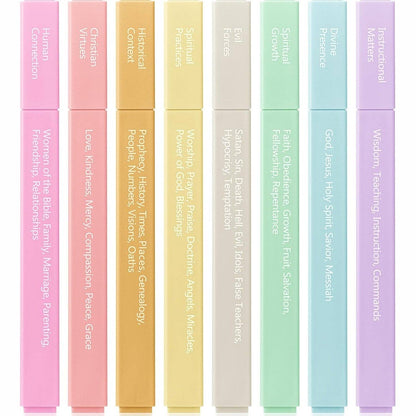 Bible Highlighters Color Coding 8 Pack