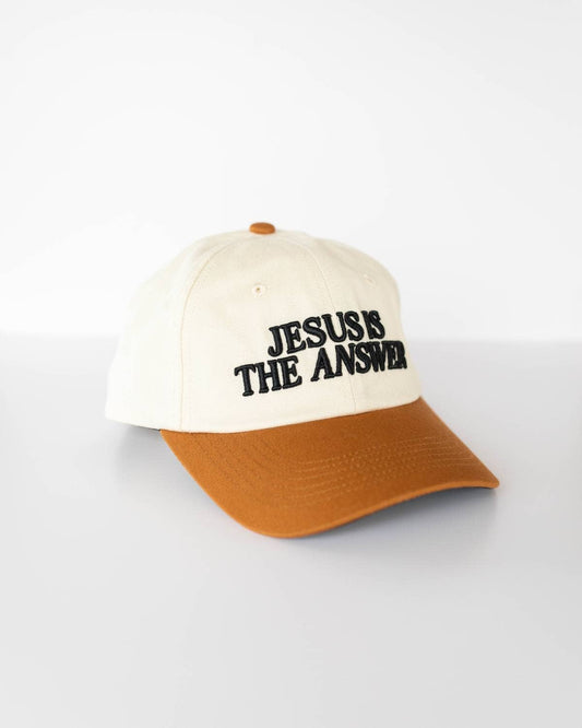 Jesus is the Answer - Low Profile Baseball Hat Brown & Black