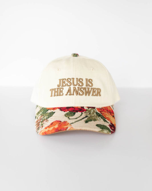 Jesus is the Answer - Low Profile Baseball Hat Floral