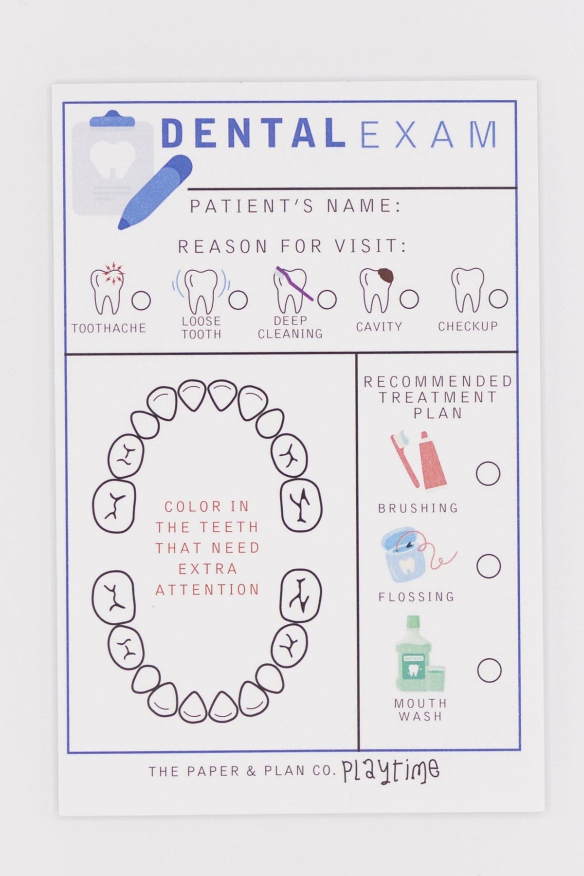 Dental Exam Play Pads