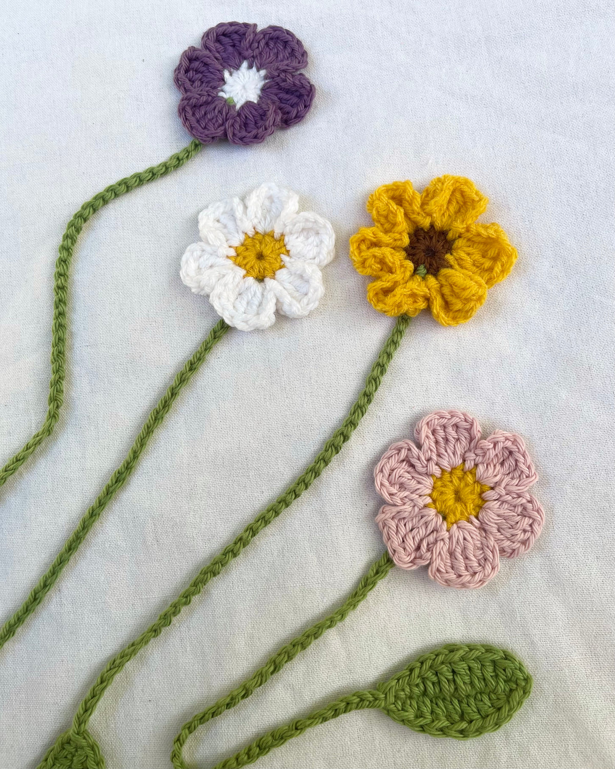 Crochet Flower Bookmarks