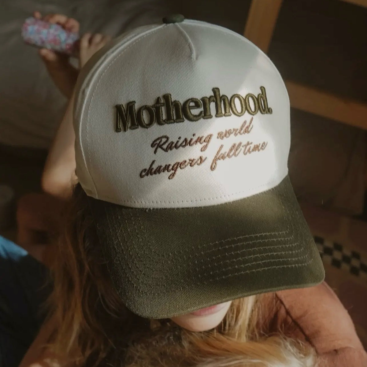 ‘Motherhood: Raising World Changers Full-Time’ - Puff Embroidered Trucker Hat
