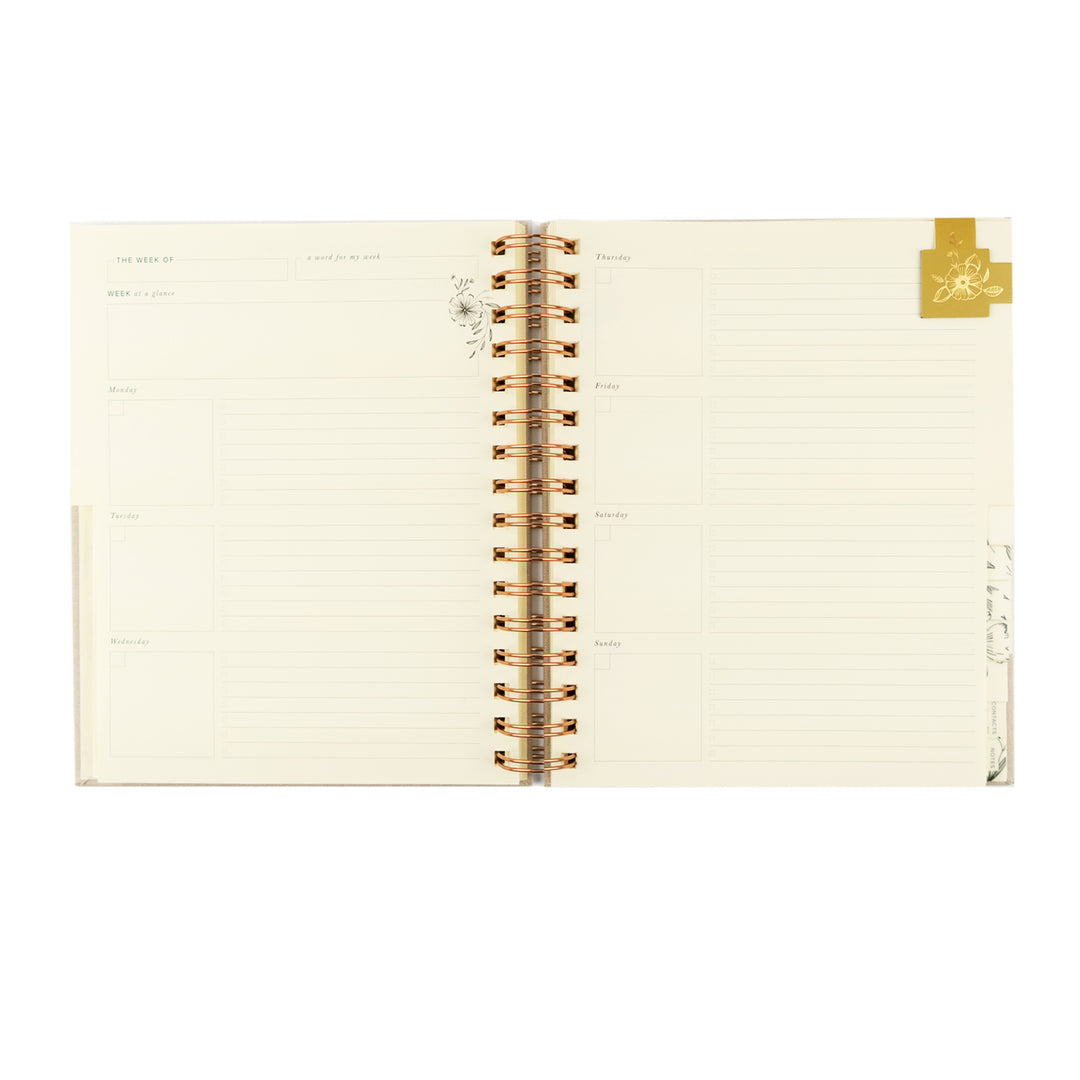 12-Month Undated Spiral Planner: Magnolia Springs