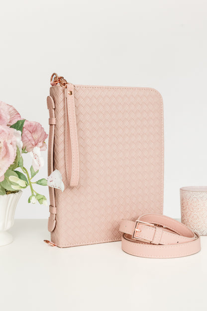 Woven Bible Crossbody Bag - Blush