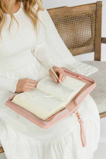 Woven Bible Crossbody Bag - Blush