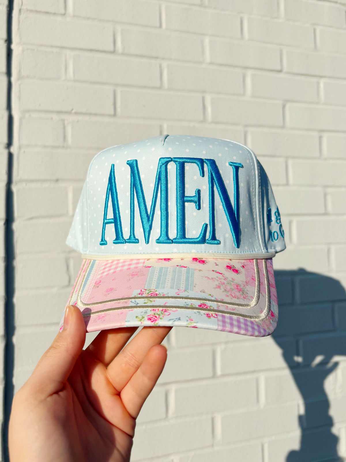 Amen (Floral) - Puff Trucker Hat