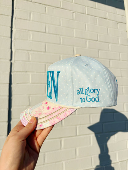 Amen (Floral) - Puff Trucker Hat