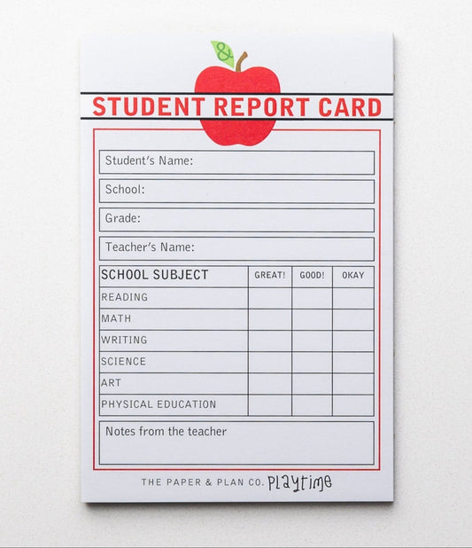 Student Report Card Play Pads