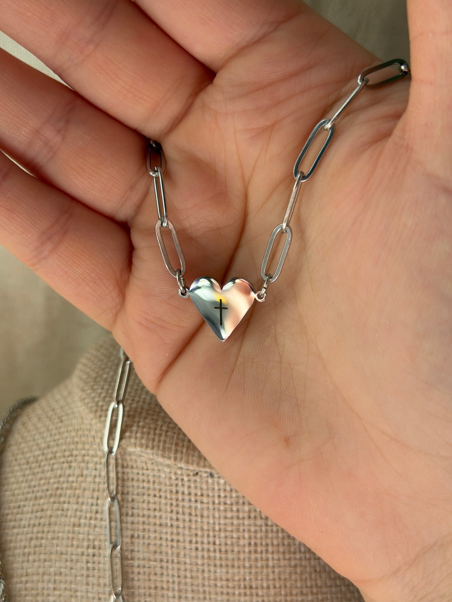 Paperclip Heart Necklace - Personalization