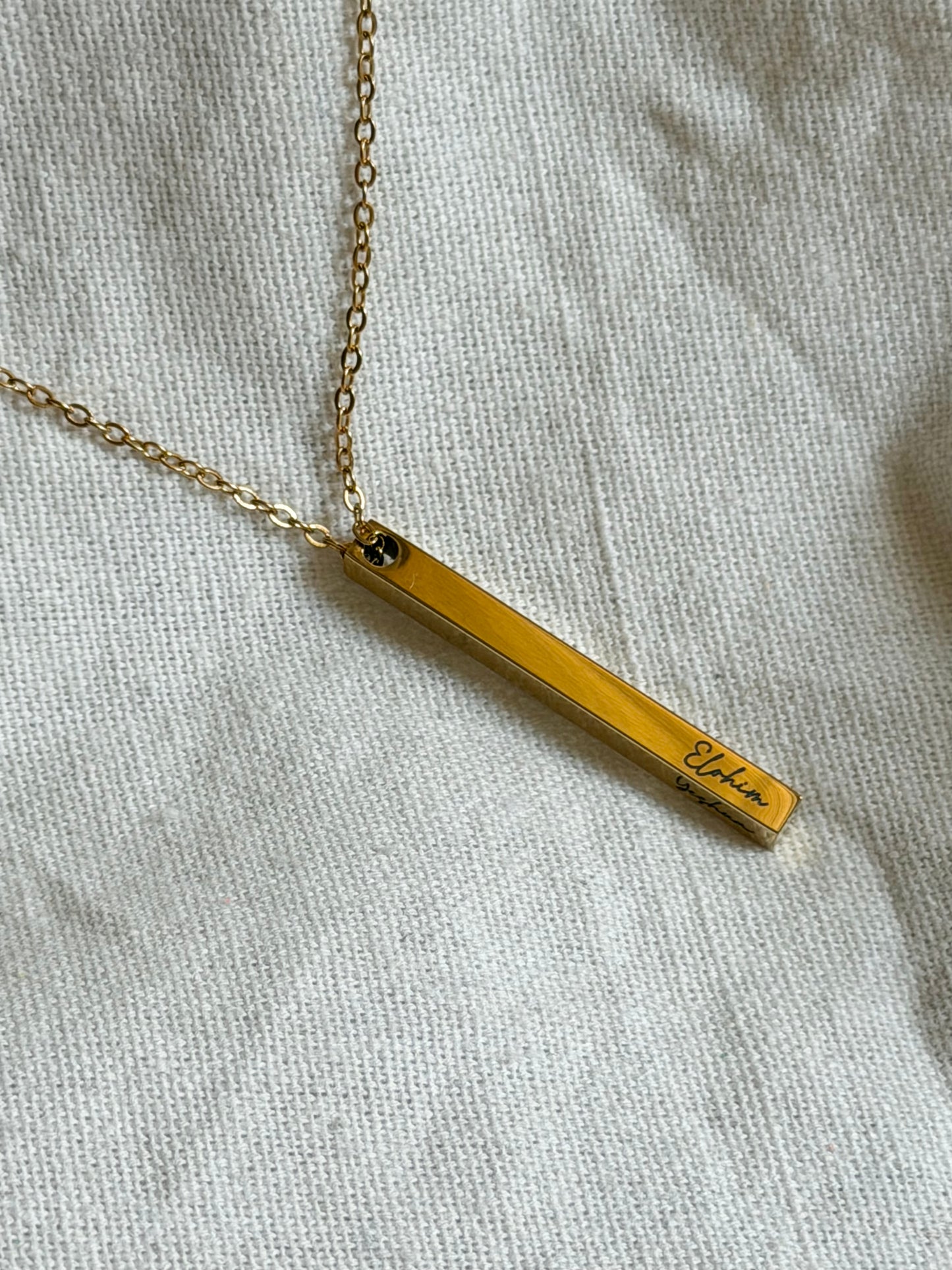 Women’s Vertical Bar Necklace - Personalization