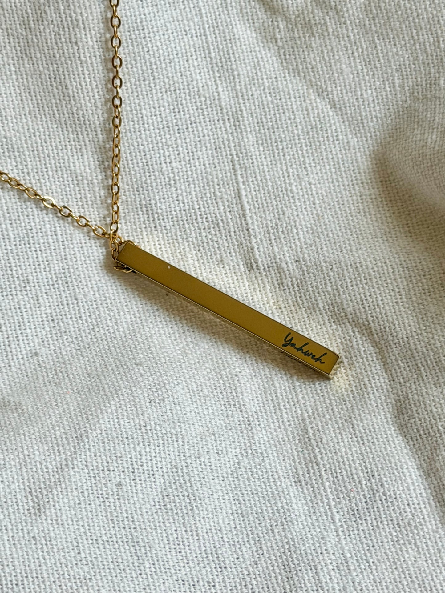 Women’s Vertical Bar Necklace - Personalization