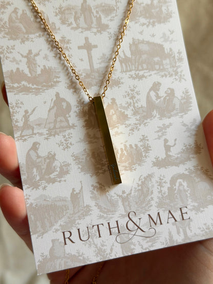 Women’s Vertical Bar Necklace - Personalization