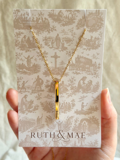 Women’s Vertical Bar Necklace - Personalization