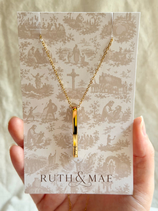 Women’s Vertical Bar Necklace - Personalization