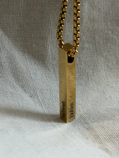 Men’s Vertical Bar Necklace - Personalization