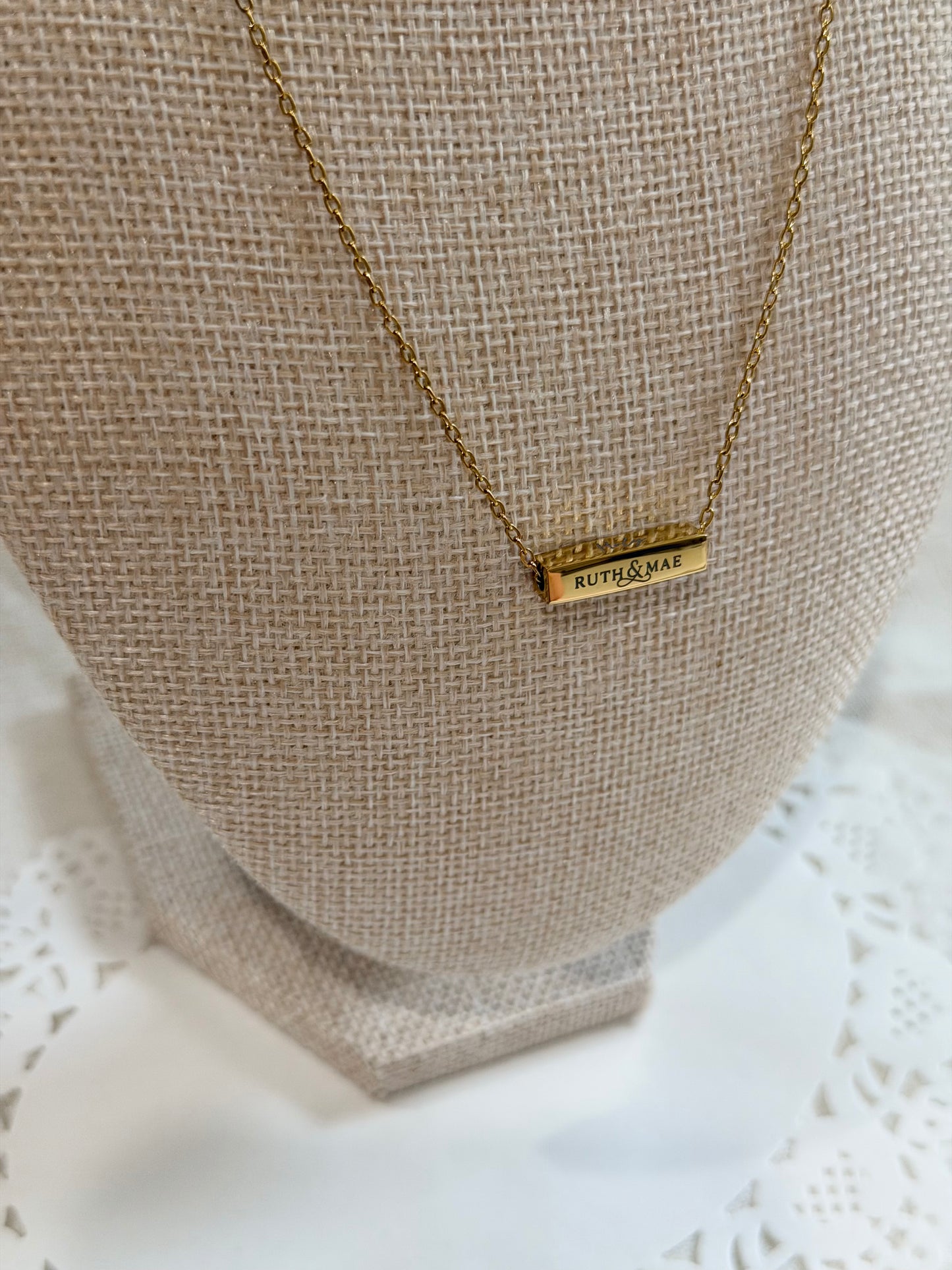Horizontal Mini Bar Necklace - Personalization