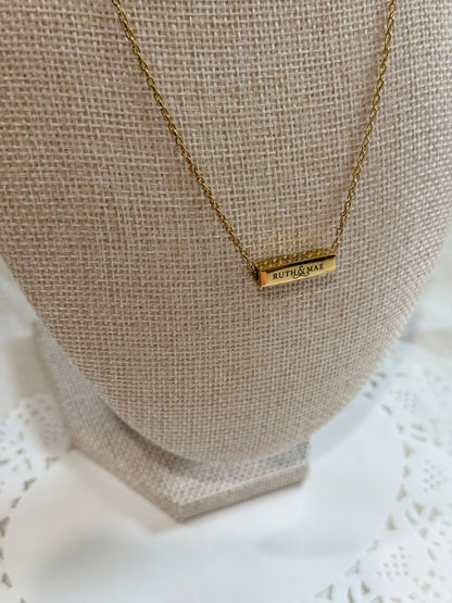 Horizontal Mini Bar Necklace - Personalization