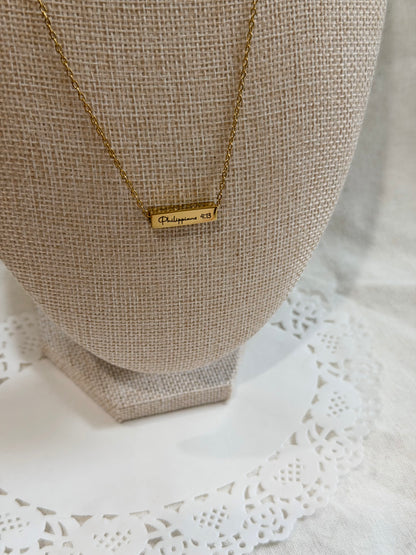 Horizontal Mini Bar Necklace - Personalization