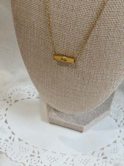 Horizontal Mini Bar Necklace - Personalization