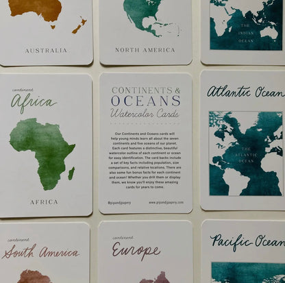 Continents & Oceans Watercolor Cards image 2