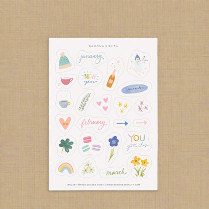 January - March Sticker Sheet image 0