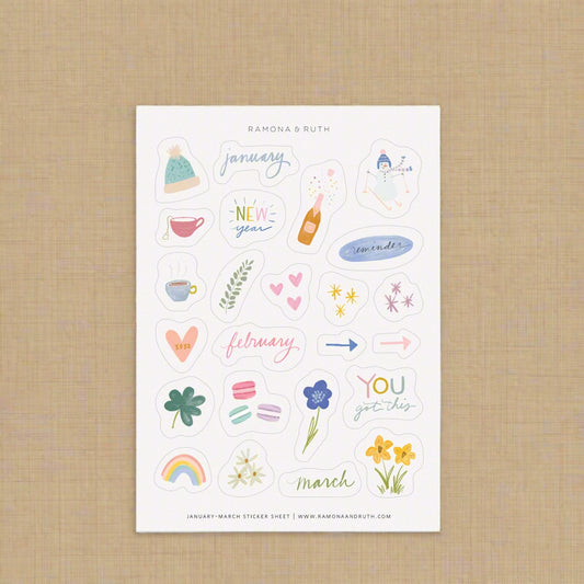 January - March Sticker Sheet image 0